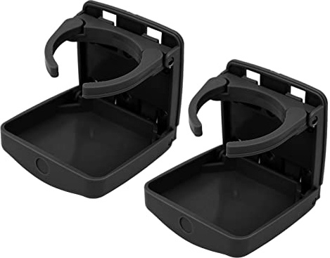 Portavasos Plegable Ajustable con Tornillos, Portavasos Automotrices De Plástico para Coche, Camión, Barco, Furgoneta, RV, 2 Uds.(Negro)