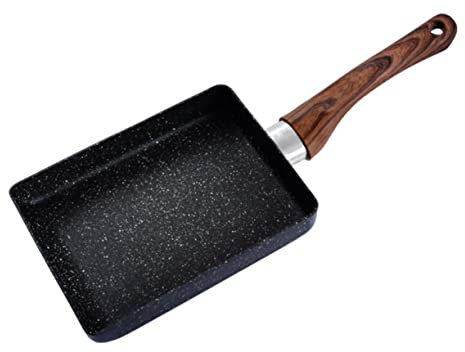 Poêle Carrée Japonaise Tamagoyaki Antiadhésive en Alliage D'aluminium Noir