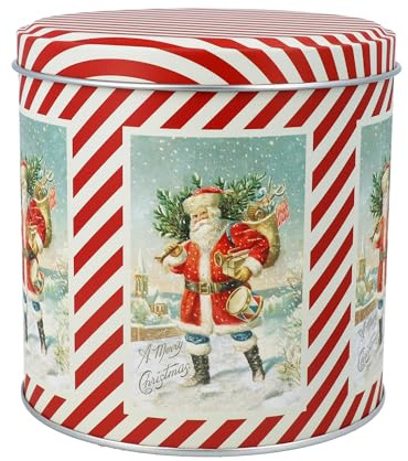 Gisela Graham Nostalgic Santa Christmas Storage Tin