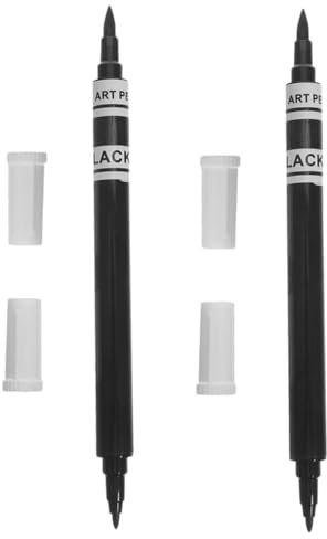 IWOWHERO Dual-ended Edible Cake Pen Set 2pcs Black, Food-safe Diy Baking Marker for Cookie, Macaron and Frosting Decoration, Precise Cake Decorating Tool for Home Bakers and Pastry Artists