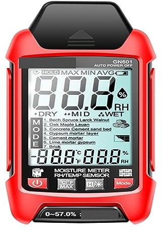 EDEDE Misuratore di umidità, Misuratore umidità Muri, Misuratore di umidità Digitale Strumento Portatile igrometro for Legno Professionale 0-99,9%, per Parete, Legno, Intonaco, Muratura