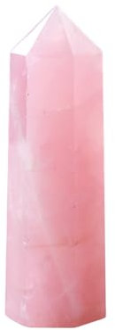 DENMOUS Rosenquarz (8,9 cm – 10,2 cm) Obelisk-Zauberstab, Turm/Bleistift, Heilkristall für Liebe, Selbstpflege und emotionale Balance, perfekt für Meditation, Entspannung und spirituelle