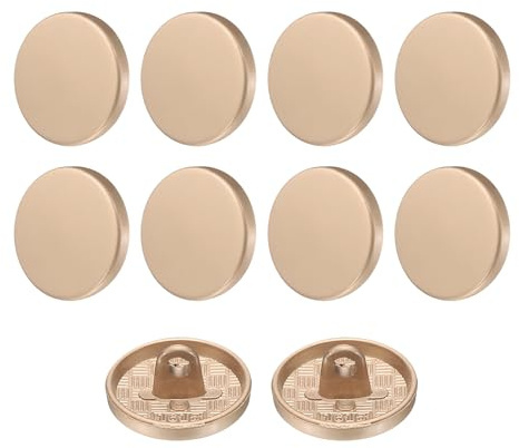 QUARKZMAN 10Pcs 24L Boutons Métal 15mm Or Mat Boutons de Couture Ronds Boutons Mercerie En Alliage pour Vêtements et Travaux Manuels Costumes, Manteaux, Chemises, Pantalons Laine