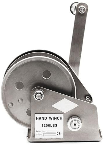 NGIRJKKLL Hand Winch, Hand Winch Boat Winch, 1200 lbs Pulling Capacity, Boat Trailer Winch Heavy Duty Rope Crank, Two-Way Two-Speed Adjustable Boat Trailer Winch