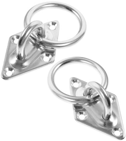 Zerodeko 2piezas Anillo De Tiro De Remolque De Acero Inoxidable Gancho De Montaje Para Techo Placa De Gancho Ojal Redondo Para Columpio Al Aire Anillo De Anclaje Para Caja De Camioneta De