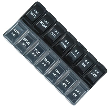 Pilulier Hebdomadaire - Grandes Boîtes De Pilules 7 Jours 2 Fois Par Jour, Rangement Portable, Boîte À Médicaments De Voyage, Distributeur De Médicaments Matin Et Soir Ou Suppléments De Vitamines