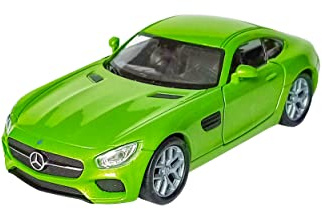 Mercedes-AMG GT Modellauto aus Metall mit Rückzugmotor 12cm Modell Auto Spielzeugauto Welly 4-Varianten 03 (Grün-Metallic)