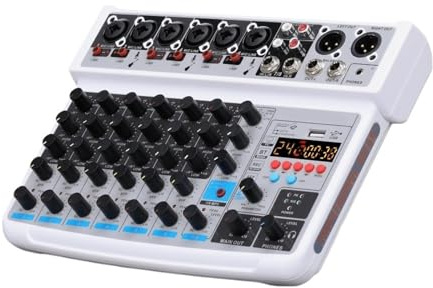 Mixer Audio Mini Mixer A 8 Canali, DC 5 V, Bluetooth, 48 V, 24 Effetti For Piccoli Club O Bar, Registrazione In Studio(Gray)