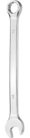 sourcing map Combination Wrench 10mm Metric 12-Point Box and Open End 45# Carbon Steel Double Ended Spanner Tool for Automotive Pipe Furniture Machinery DIY Repair, Silver White