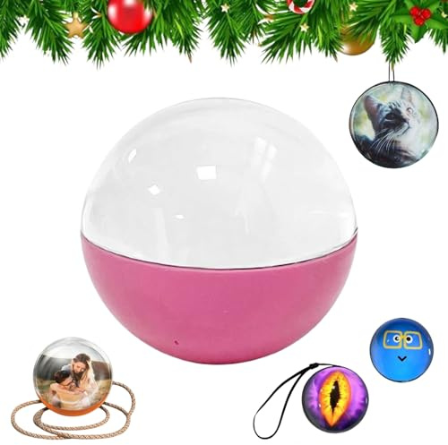 3D Crystal Ball with Digital Display, Personalized Ultrasound Ball, Crystal Ball Digital Video Display, Customizable LED Photo & Video Sphere, for Couples,Pets, Memory Gift
