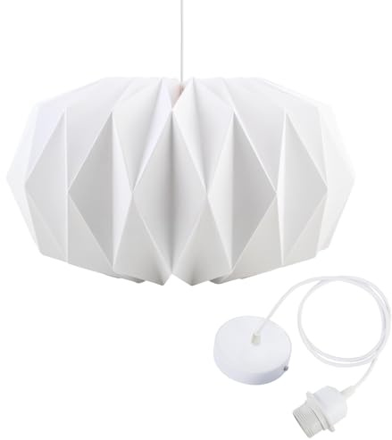 OMIGA Paralume Lampadario con E27 Portalampada da Soffitto Origami Paralume Abat Jour Ø 43 cm per Appartamenti Caffè Studi O Attività Creative e Artigianali Stile Minimalista Nordico