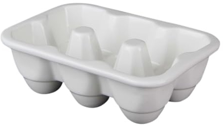 TIDTALEO Porta Uova Da Frigorifero in Ceramica 6 Griglie, Struttura Resistente e Facile Da Pulire, Per Conservazione Sicura in Cucina