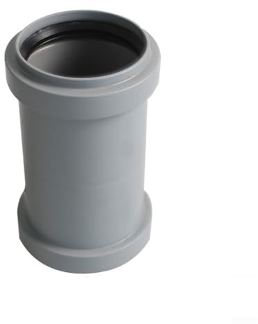 50mm PVC Pipe Coupling Straight -TUBe Connector for Drainage, Grey Plumbing Fitting for Waste Pipes with O Ring Seal, Leak Proof Connection, PVC and PP Material
