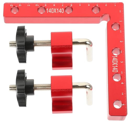 GLEAVI Set Morsetti Angolari a 90 Gradi in Lega di Alluminio Morsetto Quadrato per Lavorazione del Legno Squadra di Serraggio Professionale 140Mm per Falegnameria e Assemblaggio Telai