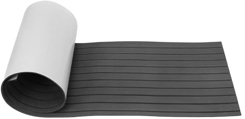 DSFIHJO Pavimentazione per Barche 2.4m Self-Adhesive Eva Foam Boat Marine Flooring Faux Teak Decking Sheet Striped Yacht Mat Brown Grey 2400x450x6mm Adesivo(Dark Gray)