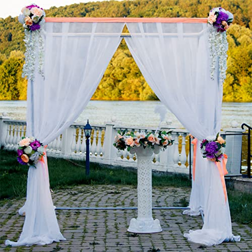 Naroote Rideau de Toile de Fond de Mariage, drapé en Fil élégant pour Décor de Cérémonie Romantique, 1.5x2.15m, pour Fête de Mariage (Narootebcx50o7fag-220330LD0220)