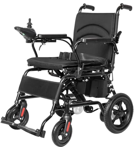 Silla de ruedas eléctrica, ligera, plegable, para personas mayores y adultos, 250 W, 2 motores, 20 km, máx. 100 kg, silla de ruedas motorizada portátil