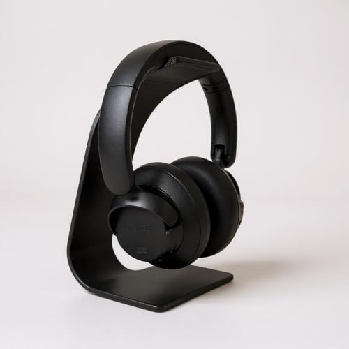 Headphone Swing Stand, Curved Design, Desk Organizer, Gaming Accessory Holder in Black