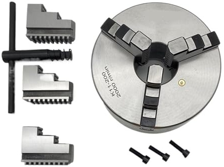Portabrocas de torno autocentrante de 200MM K11-200 Portabrocas de Metal de 3 mordazas de precisión for carpintería y mecanizado 1 Juego