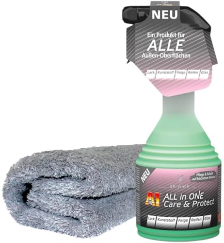 DFT Dr. Wack A1 All in ONE Care & Protect (500ml) – Premium Autopolitur & Lackversiegelung inkl. Mr. Flausch Mikrofasertuch – Glanz & Schutz für Lack, Glas & Kunststoff