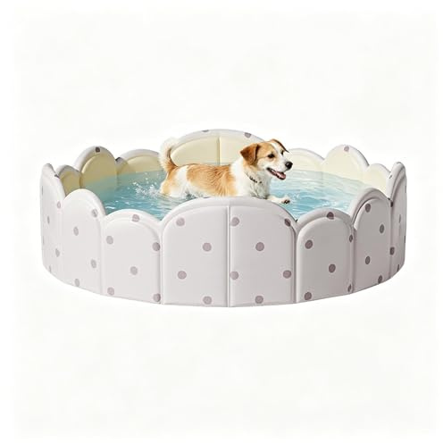 Xvilmaun Piscina pieghevole per animali domestici, vasca da bagno portatile non gonfiabile | Piscina per cani di piccola taglia | per bambini, vasca da bagno per animali domestici, spiaggia, interni