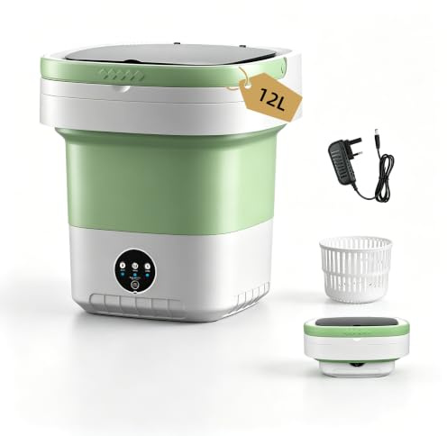 Portable Washing Machine, 2026 New Upgraded with Spin Basket Laundry Machine, 12 L mini washing machine,3 Modes Suitable for Small Clothes, Foldable Design Ideal for Hotel, Campain, RV,Apartment