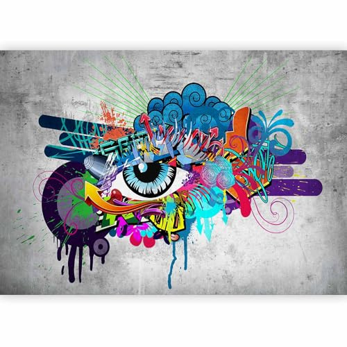 Fotomurale - Carta da Parati Moderna per Soggiorno, Graffiti, 400x280 cm | Fotomurali in TNT, Decorazione da Muro XXL, Carte da Parati Moderne, Produzione Europea