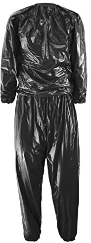 Traje sauna negro para sudar de JJOnlinestore para pérdida de peso en todo el cuerpo, fitness, gimnasio, ejercicio, interiores y exteriores, talla única