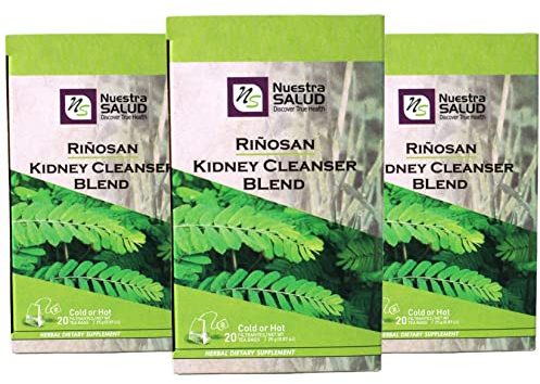 Kidney Cleanser Tea Herbal Blend Riñosan Te Kidney Stones - Value Pack 60 tea bags 100% Natural Caffeine Free