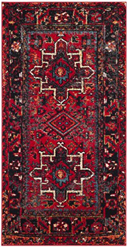 SAFAVIEH Tapis Traditionnel pour Salon, Salle à Manger, Chambre à Coucher - Persian Collection, Tapis à Poil Court, Rouge et Multi, 91 X 91 cm