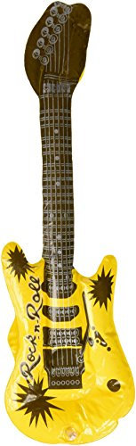 1 x Fancy Dress Rock N Roll partito gonfiabile Neon colorato Chitarra Giallo [Toy]