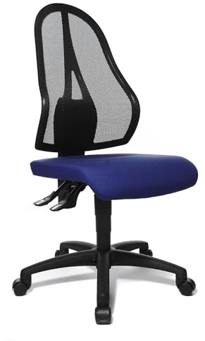 TOPSTAR | Bürostuhl Open Point P | Netzrückenlehne Schwarz | ohne Armlehnen | Sitzbezug Royalblau