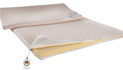 PROCAVE Viscoschaum Matratzen-Topper 120x190 cm mit Noppen-Doppeltuch-Matratzenbezug, mit Memory Visko Schaum-Kern, idealer Matratzentopper 100% aus Deutschland