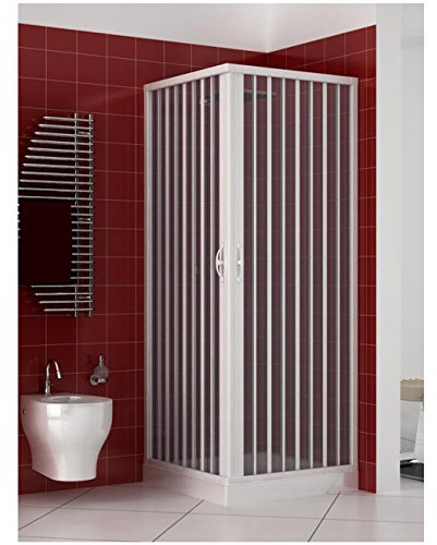 Rollplast BLUN2CONCC28080100 Pare-baignoire en PVC à deux volets, 80 x 100 x H 185 cm, ouverture angulaire., blanc