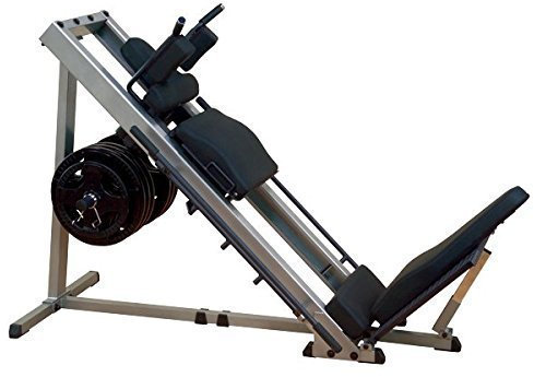 Body-Solid GLPH-1100 Beinpresse 45° / Hackenschmidt mit Gewichten, 50mm (100kg/120kg) (100kg Hantelscheiben guss)