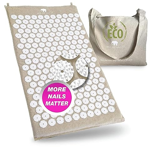 BED OF NAILS ECO Acupressure Mat Cushion Pillow Strap, Made with Eco-Friendly Materials (ECO Mat)