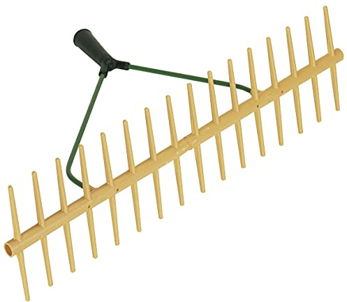 Kerbl Kunststoff-Rechen (doppelseitig, aus Polypropylen, 16 Zinken, Stielhalter ø 27 mm, ohne Stiel, für Heu / Gras / Laub) 29162