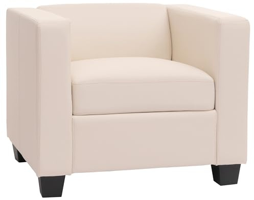 Mendler Sessel Loungesessel Lille - Kunstleder, weiß