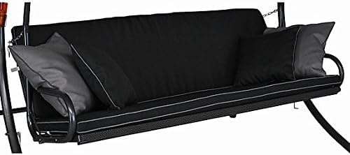 ANGERER Hollywoodschaukel Auflage Elegance Style schwarz | passend für viele 3-Sitzer Hollywoodschaukeln, Schaukelauflage mit Reißverschluss, abziehbar & waschbar, Made in Germany