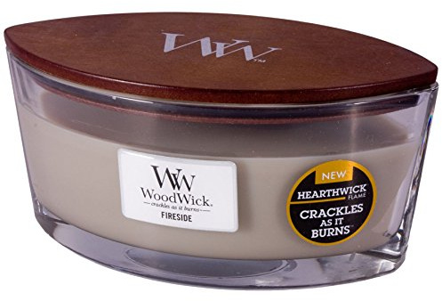 WoodWick Fireside Holiday Candle Gifts for Women and Men, 16 oz Ellipse Candle with Crackling Wick