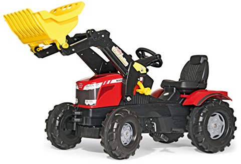 Rolly Toys rollyFarmtrac MF 7726 Tretfahrzeug (für Kinder ab drei Jahre, Flüsterlaufreifen, verstellbarer Sitz, Front- und Heckkupplung) 611133, 142.0 x 81.0 x 53.0 cm, Rot