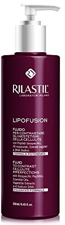 Rilastil Lipofusion Fluido, Texture Gel Leggera, Trattamento Cellulite Nutriente e Idratante, Confezione da 250 ml