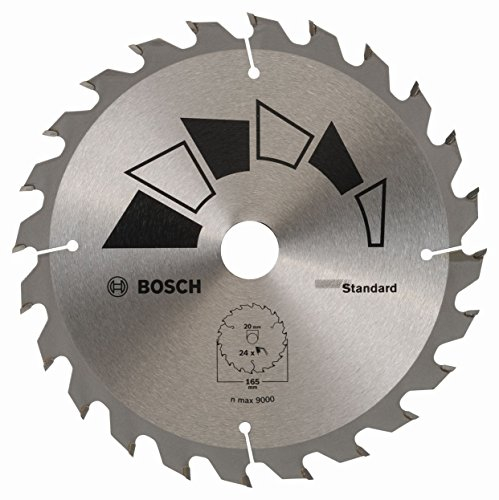 Bosch Accessories 1x Kreissägeblatt Standard (Sägeblatt für Holz, Ø 165 x 1.6/1 x 20/16 mm, 24 Zähne, ATB, mit 1x Reduzierring 16 mm, Zubehör Kreissäge)