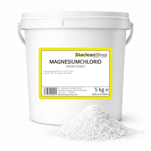 DIACLEANSHOP Magnesiumchlorid Hexahydrat 5kg Pharmaqualität E511 | Ideal für Magnesiumöl Magnesiumspray Fußbad Vollbad Aquaristik