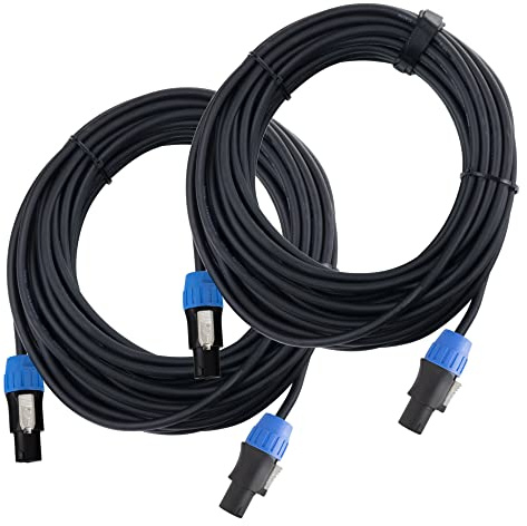 Pronomic pro-line BOXSP1-10 Lautsprecherkabel 2x 1,5 mm² - 1 Paar professionelle Boxenkabel für DJ & PA - Länge: 10 m - Stecker: 2-Pol Speakon-kompatibel - Spannzangen-Zugentlastung - Schwarz