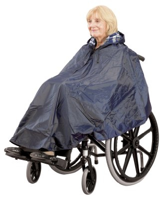 Homecraft Wheelchair Poncho, Waterproof, Provides Full-Body Coverage, Features Rear Vents for Access to Handles, Lined