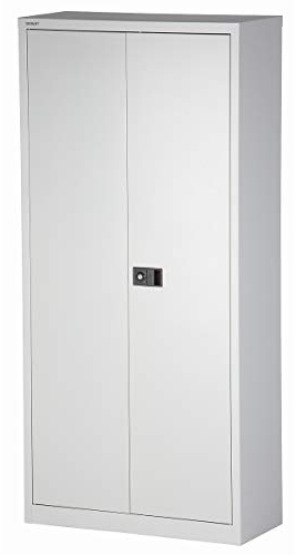 BISLEY Flügeltürenschrank Universal, Garderobeneinsatz, Metall, 645 Lichtgrau, 40 x 91.4 x 195 cm