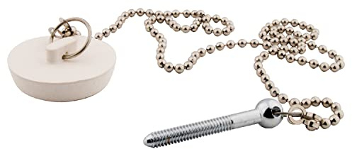 Kingston Brass CC2111 Polished Chrome Vintage Replacement Rubber Stopper Chain and Attachment for CC209 from the Vintage Collection