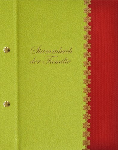 Stammbuch Anzio, hellgrün/rot, Zierstreifen, modernes Design, Format A5+ (605191W)