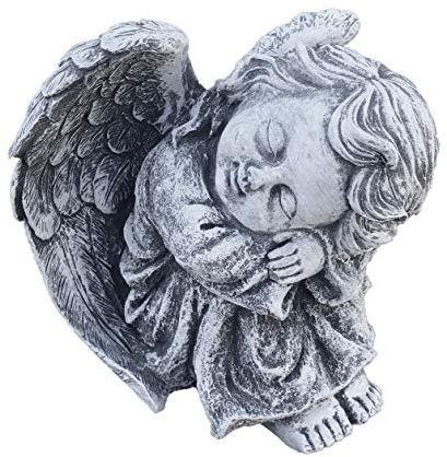 stoneandstyle Steinfigur träumender Engel Steinguss frostfest wetterfest Grabfigur Grabengel